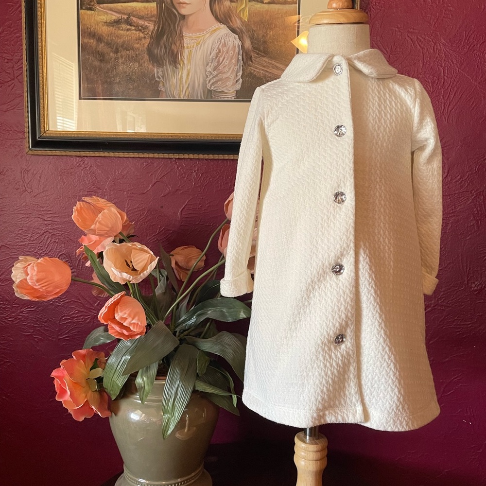 Brand: Nannette, 2t white with silver spring/summer dress with long sleeve coat - Picture 6 of 14